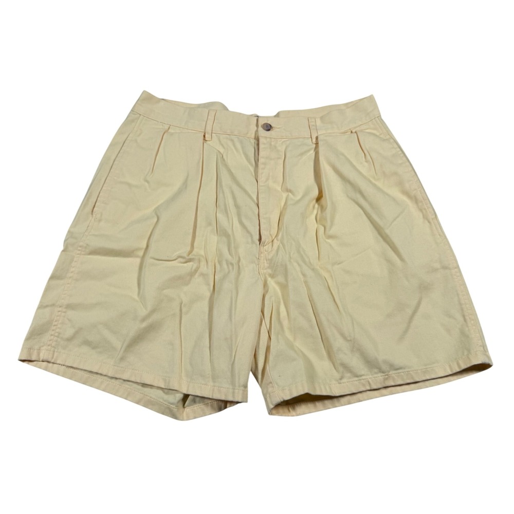 Polo Ralph Lauren Pleated Chino Shorts Mens 33 Yellow Cotton Twill Preppy Retro